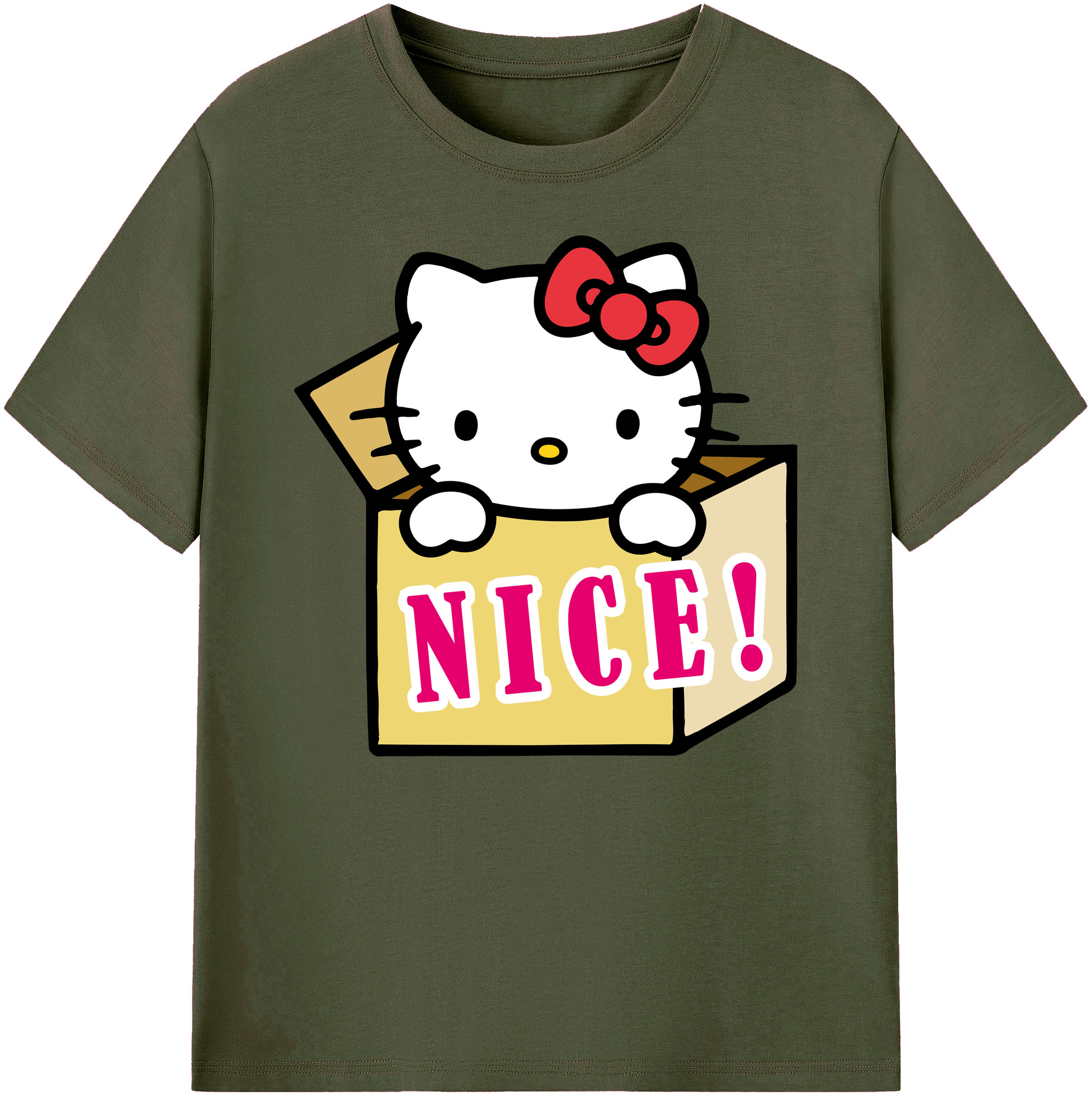 （画像用） Hello Kitty ハローキティ 綿100％ メンズ半袖Tシャツ｜肌触りやわらか＆通気性